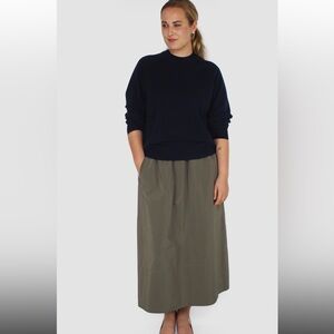 Tibi pull on nylon skirt in brown olive in medium